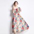 Original photo | 2024 dress new chiffon sloping shoulder beach dress beach vacation super fairy long dress