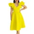 D510 Amazon Independent Station 2024 Summer New Style Ruffle High Waist A-line Dress Banquet Party Foreign Trade Dress