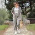 European and American Foreign Trade Spot Women's Set 2024 Spring/Summer New Fashion Loose Long Sleeve Shirt Strap Casual Nine Leg Pants