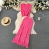 Gentle style hollow out set women's summer round neck sleeveless top+mid length tassel wrapped hip skirt two-piece set