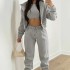 Euro American 2024 Cross border New Women's Clothing AliExpress Solid Color Simple Hoodie Sports and Leisure Pants 3-Piece Set