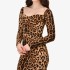 2024 Autumn New Foreign Trade European and American Women's Clothing Style Fashion Leopard Print Skirt Opener Bag Hip Dress