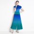 Miyake T-shirt new high-end pleated casual print niche loose and versatile wide leg pants