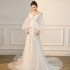 French Light Wedding Dress 2024 New Style Bridal Wedding Lawn Wedding Forest Style Super Fairy Welcome Small Tail