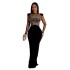 C6823 Cross border AliExpress Amazon European and American Fashion Women's Solid Color Mesh Hot Diamond Long Sleeve Long Skirt Dress