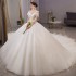 One shoulder light wedding dress 2024 new main veil bride summer French style women's big tail palace style travel photography wedding dress