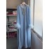 Vietnamese style ostrich fur decorative dress with cuffs, heavy duty collar with diamond inlaid loose long skirt A2 # 8073