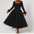 D451 party dress independent station winter temperament elegant fur decoration big skirt dress African dress