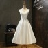 Small Dress Female 2024 New Style Elegant Graduation Party Dress Short White Registration Travel Photography Light Wedding Dress