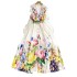 Floral series design, printed temperament, suit collar, buckle, waist cinching, slimming, high-end feeling, long sleeveless dress