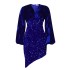 D473 Foreign Trade Women's Wear 2024 New V-neck Gold Velvet Sparkle Fashion Temperament Bag Hip Dress European and American Dress