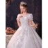 Main plus size wedding dress, bride 2024 new style, big tail, petite woman, French heavy industry temperament, one shoulder palace