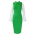 D455 Amazon 2024 Spring and Autumn New Style Elegant Color blocked Hip Pack OL Pencil Skirt African Dress