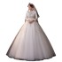 Winter Wedding Dress 2024 New Bridal Long Sleeve Summer V-neck Flat White Thick Warm Starry Sky Fantasy Autumn and Winter