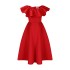 D367 European and American women's clothing independent station summer fashion temperament ruffled hem large skirt banquet dress cross-border dress