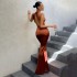 European and American style Amazon cross-border foreign trade new women's dress slim fit backless high-end fishtail dress