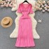 Celebrity style knitting Fried Dough Twists pattern dress for women in summer, waist shrinking, slim, luxurious French style, high-class, hot girl long skirt