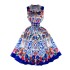 French court style dress for women 2024 new sleeveless vest, niche print, waist cinching and slimming, grand dress dress