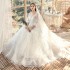 Main Wedding Dress Female 2024 New Brides Pregnant Women Autumn/Winter Cover Belly Large Long Sleeve Dreamy Forest Series Light and Neat Diamond Beads