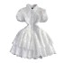 2023 Summer Retro Style Super Fairy Collar Single breasted White Embroidered Bubble Sleeves A-line Cake Dress for Women