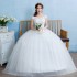 Wedding Dress 2024 New Bridal Shoulders, Korean Style, Simple and Elegant, Showing off Thin, Forest Style, Qi Di, Large Size Lace Wedding Dress