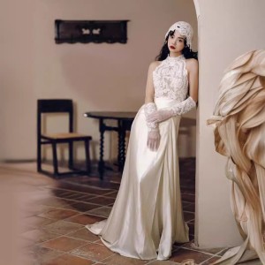 Foreign trade, European and American wedding dresses, toasting gowns, bridal engagement parties, light luxury, niche, emerging, new Chinese style evening dresses, adult dresses