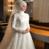 Muslim Wedding Dress Middle East Independent Station 2024 New Bridal Wedding Long Sleeve White Elegant and Atmospheric Foreign Trade Wedding Dress