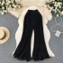 2023 Summer New Chiffon Wide Leg Pants for Women, Thin, High Waist, Slim, Casual, Hundred Fold Pants, Micro Pull Floor Pants