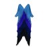 High end socialite temperament Miyake pleated long sleeved collar backless loose tassel gradually changing color irregular dress