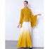 Factory direct sales of Miyake pleated gradient lace up short jacket+dyed pleated skirt