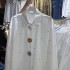 French style niche hot pressed diamond asymmetrical collar with bubble sleeves, long sleeved floral single breasted shirt A1 # 863