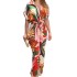 Spot new European and American cross-border 2024 women's printed short sleeved high waisted cardigan irregular dress long skirt