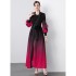 Factory direct sales of Miyake wrinkled gradient floral lace up jacket+versatile artistic straight tube skirt in stock 9839