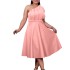 European and American plus size women's fashion temperament solid color sexy high waist pleated off shoulder banquet dress cross-border dress