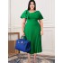 Spring and summer new ruffle edge skirt pleated skirt diagonal shoulder versatile temperament plus size women's dress ruched dress