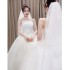 French light wedding dress, Forest style travel photography, satin white strapless female bride 2024 new style, simple temperament, waist cinching and slimming