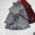 Glossy, elegant, irregular patchwork, hundred fold skirt, big swing, long skirt, half body skirt, slimming A3 # 8938