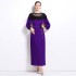 2024 high-end socialite Fan Heavy Industry studded pearl dress, elegant lady Fan lantern sleeve pleated loose long skirt