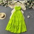 2023 new women's summer dress with hollowed out backless design, slim fit, long suspender, beach dress for seaside vacation