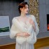 2024 Wedding Shawl Autumn/Winter Bridal Thin Shoulder Rice White Dress Mao Shawl Lace Small Coat Shawl