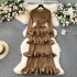 High end banquet dress, high-end light luxury, niche ruffle edge cake skirt, heavy-duty pleated slim fit long dress