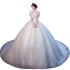 One shoulder French style lightweight wedding dress 2024 new model with trailing starry sky, short bride, super fairy temperament, forest style dream