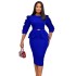 Amazon Independent Station 2024 new professional office dress temperament commuting European and American plus size African dress