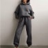 2024 Autumn Amazon Cross border Women's Clothing Solid Color Hoodie Pants Street Fashion Casual Set