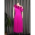 Large size women's new single shoulder diagonal collar casual dress with mushroom edge slimming pleated skirt