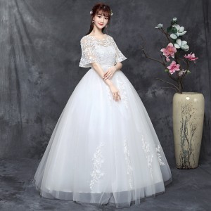 Large size wedding dress, fat mm, bride looks thin 2024 new model, plus fat, pregnant woman, simple cover for arms, one shoulder, female, Korean version, autumn