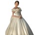 One shoulder satin main wedding dress 2024 new white bride Sen style super fairy temperament outdoor yarn big tail wedding dress