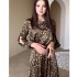 European and American Amazon women's clothing 2024 autumn high-end elegant style loose leopard print dress slit long skirt