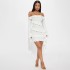 2024 Autumn European and American Women's New Fashion Long Sleeve Trumpet Sleeve One Shoulder Lotus Leaf Edge Float Short Dress