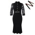 D449 independent station 2023 new single breasted printed seven quarter sleeve patchwork temperament bag hip elegant foreign trade dress